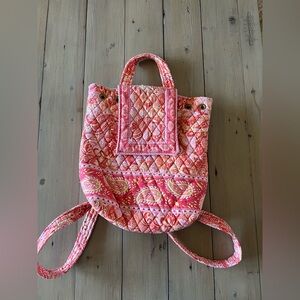 Vera Bradley Pink and Orange Quilted Backpack